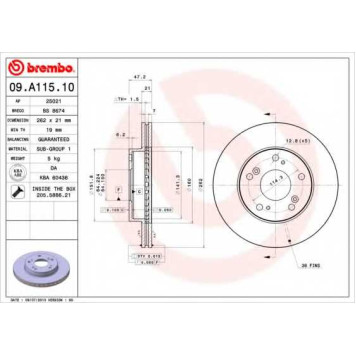 Тормозной диск BREMBO 09.A115.10