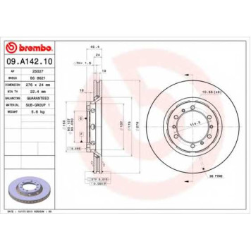 Тормозной диск BREMBO 09.A142.10