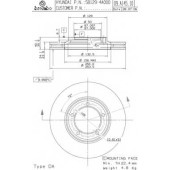 BREMBO 09A14510 - диск тормозной передний 09.A145.10