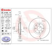 BREMBO 09A18514 - диск тормозной передний 09.A185.14