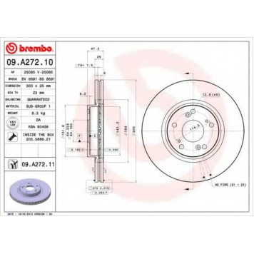 Тормозной диск BREMBO 09.A272.11