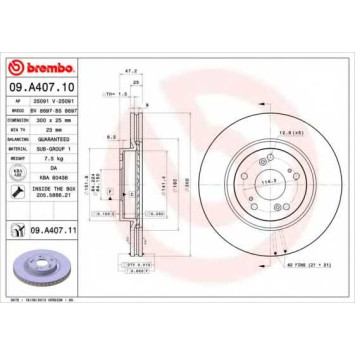 Тормозной диск BREMBO 09.A407.11