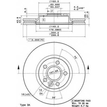 Тормозной диск BREMBO 09.A427.11