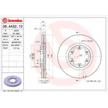 Тормозной диск BREMBO 09.A452.10