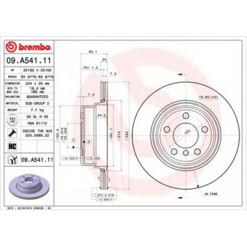 Тормозной диск BREMBO 09.A541.11