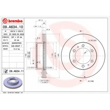Тормозной диск BREMBO 09.A634.10