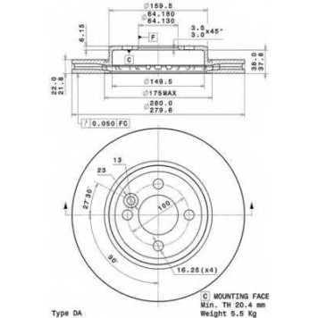 Тормозной диск BREMBO 09.A761.11