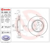 BREMBO 09A86610 - диск тормозной передний 09.A866.10 (293х28) 5 отв