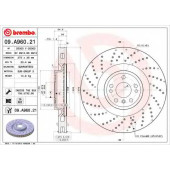 BREMBO 09A96021 - диск тормозной передний 09.A960.21