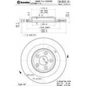 BREMBO 09B31211 - диск тормозной задний 09.B312.11