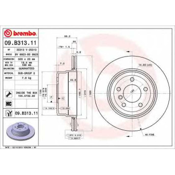 Тормозной диск BREMBO 09.B313.11