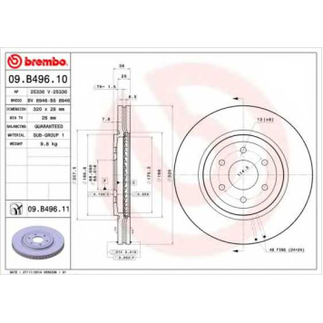 Тормозной диск BREMBO 09.B496.11
