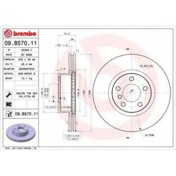 Тормозной диск BREMBO 09.B570.11
