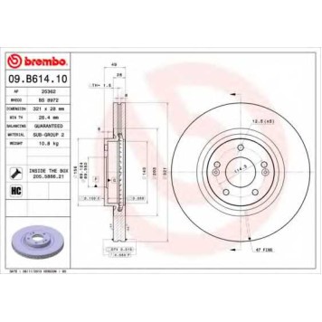 Тормозной диск BREMBO 09.B614.10