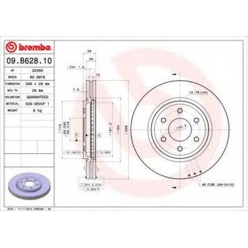 Тормозной диск BREMBO 09.B628.10