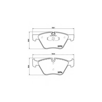 Колодки тормозные дисковые для BMW 5(E60,E61) <b>BREMBO P 06 057 / 23793</b>