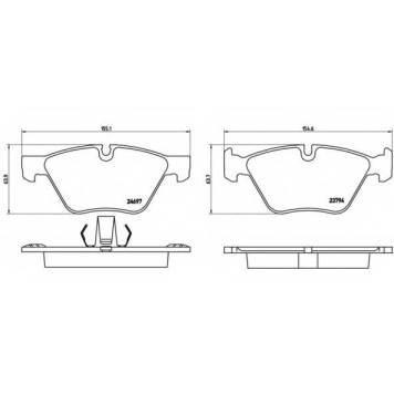 Колодки тормозные дисковые для BMW 5(F10,F11,F18) <b>BREMBO P 06 060 / 23794</b>