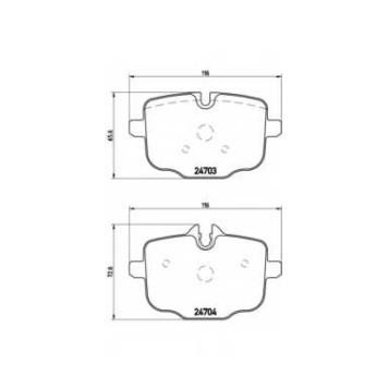 Колодки тормозные дисковые для BMW 5(F10,F11,F18), 6(F06,F12,F13), 7(G11,G12) <b>BREMBO P 06 061 / 24703</b>