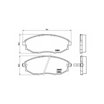 Колодки тормозные дисковые для CHEVROLET EPICA(KL1#) <b>BREMBO P 10 007 / 24864</b>