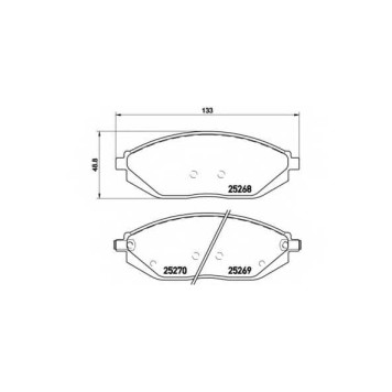 Колодки тормозные дисковые для CHEVROLET SPARK(M300) / TOYOTA PIXIS(S3#M) <b>BREMBO P 10 054</b>