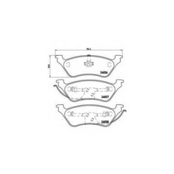 Колодки тормозные дисковые для CHRYSLER VOYAGER(GS,RG,RS) <b>BREMBO P 11 014 / 24036</b>