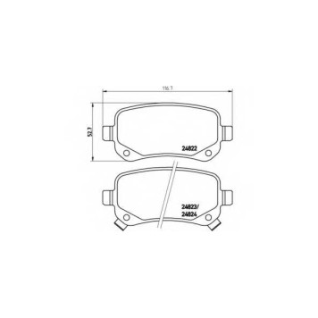 Колодки тормозные дисковые для CHRYSLER GRAND VOYAGER(RT) / FIAT FREEMONT(JC#,JF#) / LANCIA VOYAGER(RT) / VW ROUTAN <b>BREMBO P 11 021 / 24822</b>