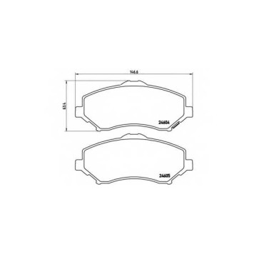 Колодки тормозные дисковые для CHRYSLER GRAND VOYAGER(RT) / FIAT FREEMONT(JC#,JF#) / JEEP CHEROKEE(KK), WRANGLER(JK,TJ) / LANCIA VOYAGER(RT) <b>BREMBO P 11 025 / 24604</b>