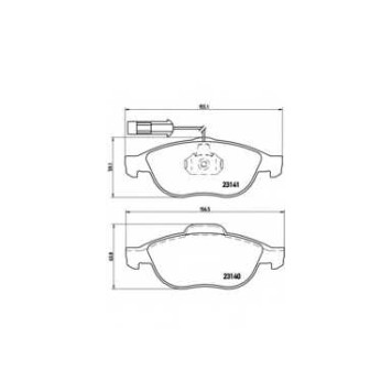 Колодки тормозные дисковые для LANCIA LYBRA(839AX,839BX) <b>BREMBO P 23 075 / 23140</b>