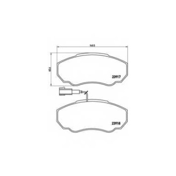 Колодки тормозные дисковые для CITROEN JUMPER(230,230L,230P,244,Z#) / FIAT DUCATO(230,230L,244,Z#) / PEUGEOT BOXER(230L,230P,244,Z#,ZCT#) <b>BREMBO P 23 091 / 23917</b>