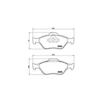 Колодки тормозные дисковые для FORD FIESTA, FUSION, KA, PUMA, STREET KA / MAZDA 121, 2, VERISA <b>BREMBO P 24 055 / 23202</b>