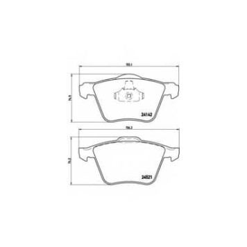 BREMBO P24077 - колодки тормозные, передние