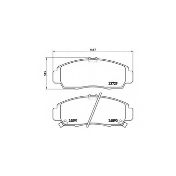 Колодки тормозные дисковые для ACURA TL, TSX / HONDA CIVIC, CROSSROAD, ODYSSEY, SHUTTLE, STEPWGN, STREAM / NISSAN JUKE, PULSAR, SENTRA, SYLPHY, TEANA, TIIDA <b>BREMBO P 28 034 / 23729</b>