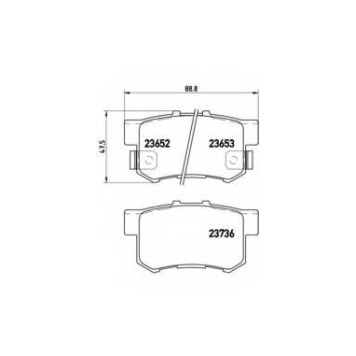Колодки тормозные дисковые для ACURA RDX, TL / HONDA ACCORD, CIVIC, CR, FR, S2000, SHUTTLE, STREAM <b>BREMBO P 28 039 / 23652</b>