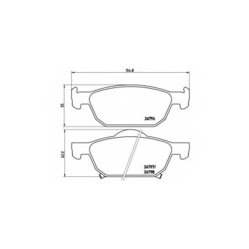 Колодки тормозные дисковые для HONDA ACCORD(CU), CIVIC(FB,FG) <b>BREMBO P 28 044 / 24796</b>