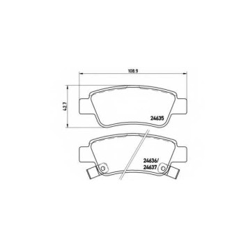 BREMBO P28046 - колодки тормозные, задние