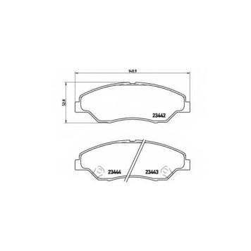 Колодки тормозные дисковые для KIA RETONA(CE), SPORTAGE(K00) <b>BREMBO P 30 015 / 23442</b>