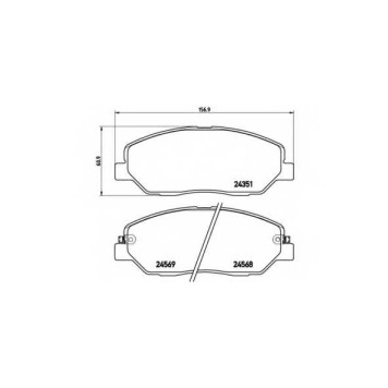 Колодки тормозные дисковые для HYUNDAI SANTA FE(CM,DM,SM) / KIA BORREGO, SORENTO(XM) / SSANGYONG ACTYON SPORTS(QJ), ACTYON, KORANDO <b>BREMBO P 30 036 / 24351</b>