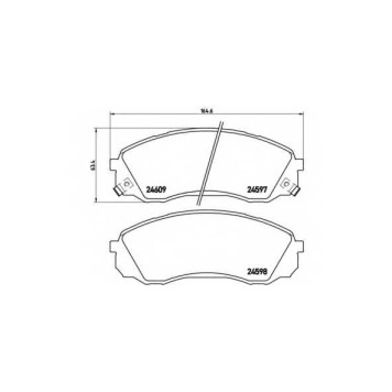 Колодки тормозные дисковые для HYUNDAI H-1 Travel(TQ), H-1(TQ) / KIA CARNIVAL / GRAND CARNIVAL(VQ) <b>BREMBO P 30 041 / 24597</b>