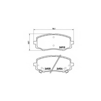 Колодки тормозные дисковые для HYUNDAI i20(GB,PB,PBT) <b>BREMBO P 30 045 / 24910</b>