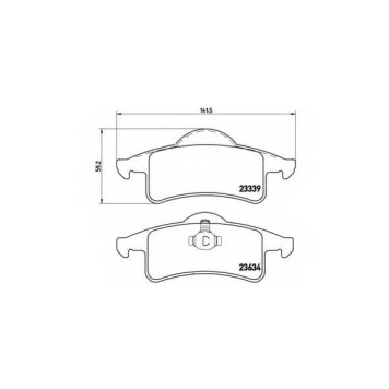 Колодки тормозные дисковые для JEEP CHEROKEE(XJ), GRAND CHEROKEE(WG,WJ) <b>BREMBO P 37 006 / 23339</b>