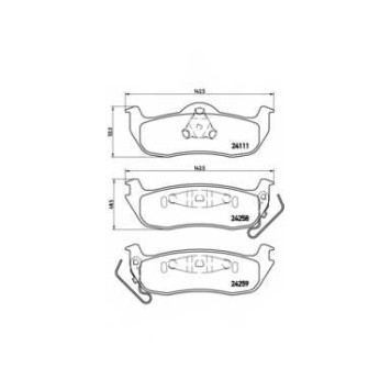 Колодки тормозные дисковые для JEEP COMMANDER(XK), GRAND CHEROKEE(WH,WK) <b>BREMBO P 37 011 / 24258</b>