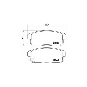 Колодки тормозные дисковые для MAZDA RX 8(SE17) <b>BREMBO P 49 035 / 24039</b>