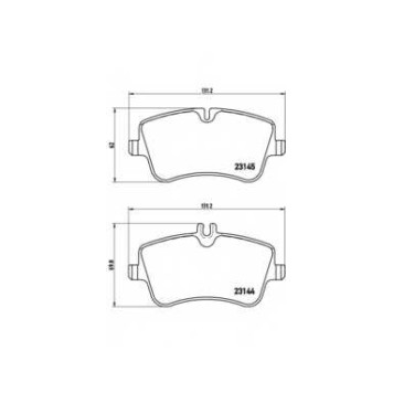 Колодки тормозные дисковые для MERCEDES C(CL203,S203,W203), CLC(CL203), CLK(A209,C209), SLK(R171) <b>BREMBO P 50 045 / 23144</b>