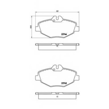 Колодки тормозные дисковые для MERCEDES E(S211,W211) <b>BREMBO P 50 049 / 23743</b>