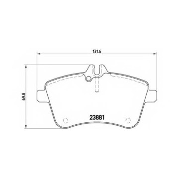Колодки тормозные дисковые для MERCEDES A(W169), B(W245) <b>BREMBO P 50 057 / 23881</b>