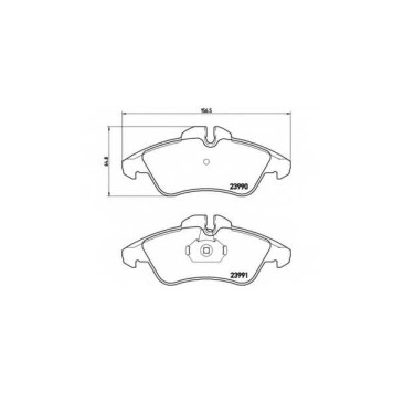 Колодки тормозные дисковые для MERCEDES SPRINTER(901, 902, 903, 909), V(638/2), VITO(638) / VW LT(2, 2DA, 2DB, 2DC, 2DD, 2DE, 2DF, 2DH, 2DK) <b>BREMBO P 50 080 / 23990</b>