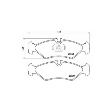 Колодки тормозные дисковые для MERCEDES SPRINTER(901, 902) / VW LT(2, 2DA, 2DB, 2DC, 2DD, 2DE, 2DF, 2DH, 2DK) <b>BREMBO P 50 081 / 24739</b>