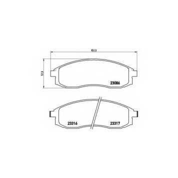 Колодки тормозные дисковые для NISSAN CEFIRO, MAXIMA QX(A32), MAXIMA(A32,J30), SKYLINE(R34) <b>BREMBO P 54 032 / 23086</b>
