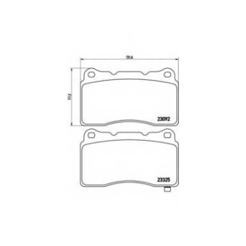 Колодки тормозные дисковые для HONDA CIVIC(FK) / MITSUBISHI LANCER(CJ-CP#, CS#A, CT0, CY/Z#A) / SUBARU IMPREZA(G3, GD, GG, GH, GR) <b>BREMBO P 54 039 / 23092</b>