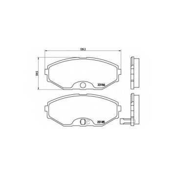 Колодки тормозные дисковые для INFINITI J30, Q45 / NISSAN CEFIRO(J31), MAXIMA QX(A33) <b>BREMBO P 56 045 / 23184</b>